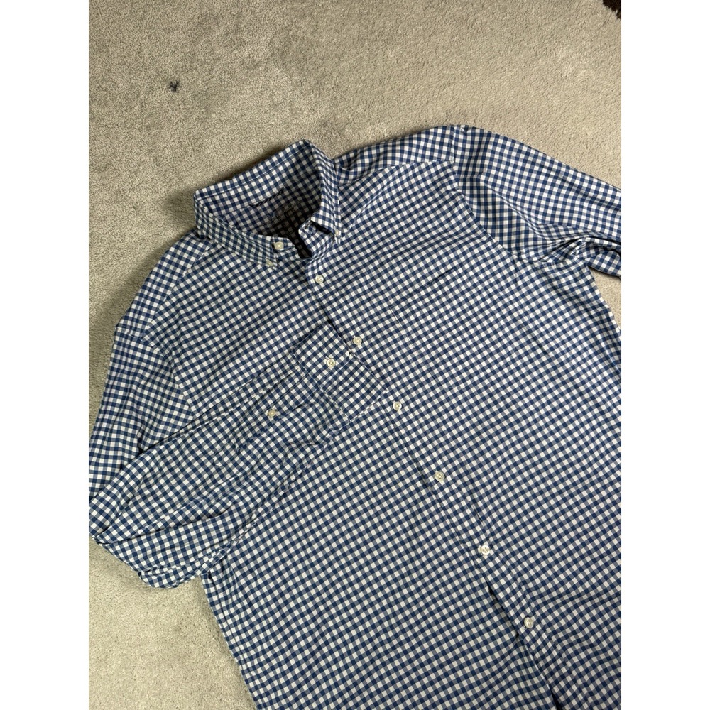 Vineyard Vines Shirt Mens XL Blue On The Go Performance Gingham Brrr Button Down